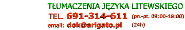 Tumacz litewski - Telefon: 691 314 611